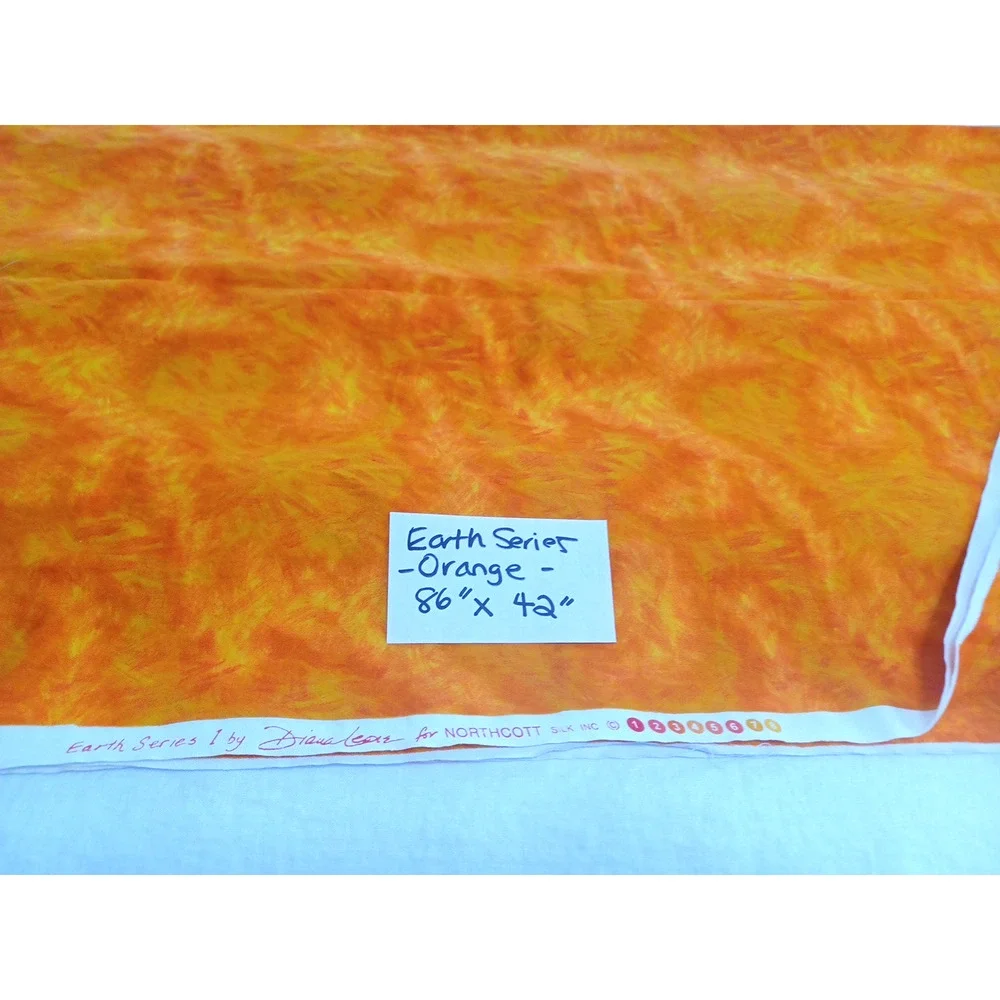 Earth Series Swirl Orange Sewing Craft Quilt Fabric 1 Pc 86